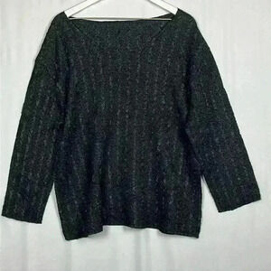 Magic Crush Magic Scarf Womens Top Black Xl-2X Long Sleeves Scoop Neck Pullover